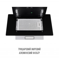 Витяжка декоративна похила Perfelli DN 6142 BL LED