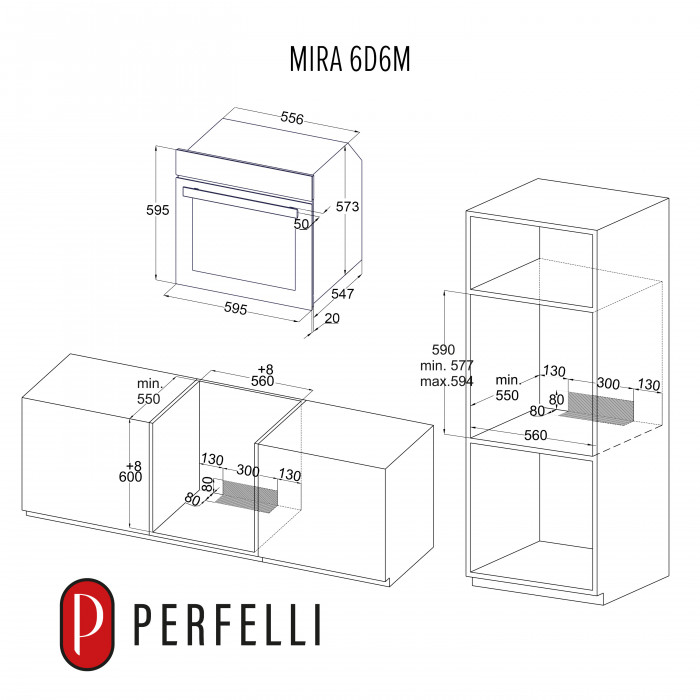 Духова шафа електрична PERFELLI MIRA 6D6M NERO
