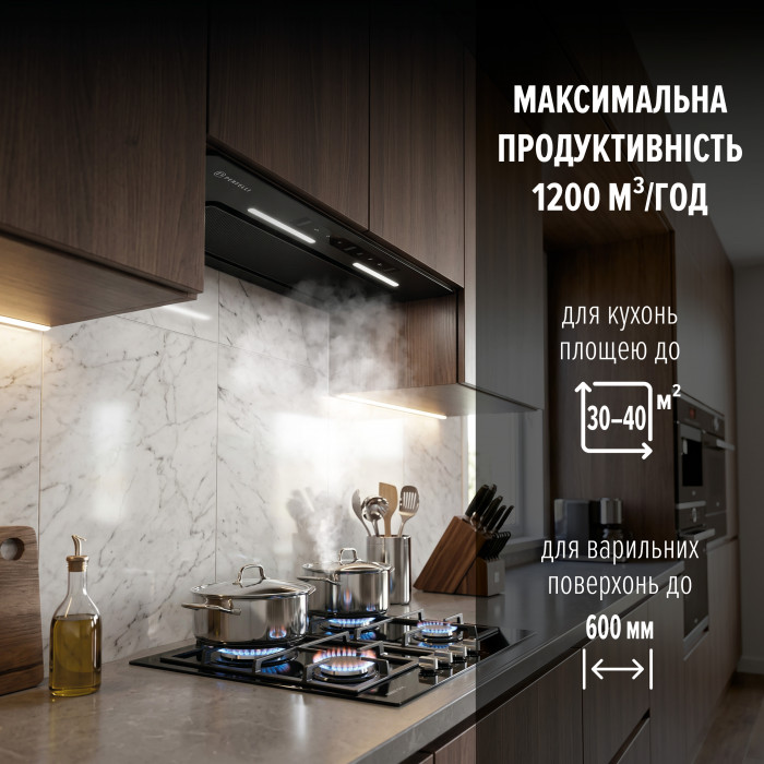Витяжка повновбудована PERFELLI NUOVA 6PWRBM NERO
