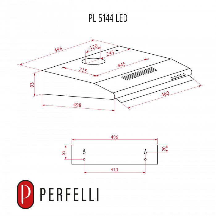 Витяжка плоска Perfelli PL 5144 IV LED