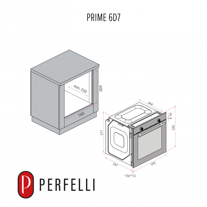 Духова шафа електрична PERFELLI PRIME 6D7 NERO