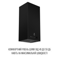 Вытяжка пристенная PERFELLI DESIGN QUADRO 36 NERO SILENZIO
