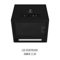 Вытяжка пристенная PERFELLI DESIGN QUADRO 36 NERO SILENZIO