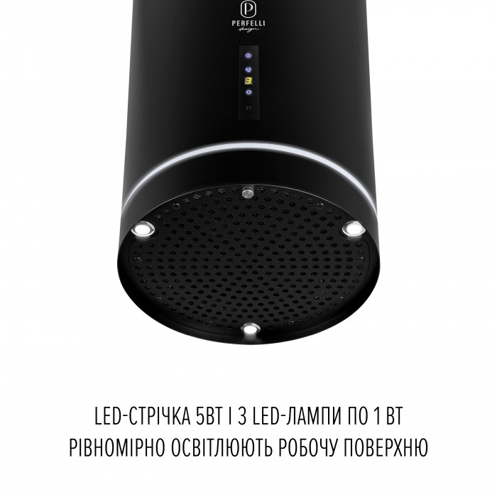 Витяжка пристінна PERFELLI DESIGN RICCO 35 NERO SILENZIO