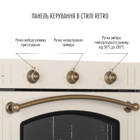 Духовой шкаф электрический PERFELLI RETRO 6M8L BEIGE
