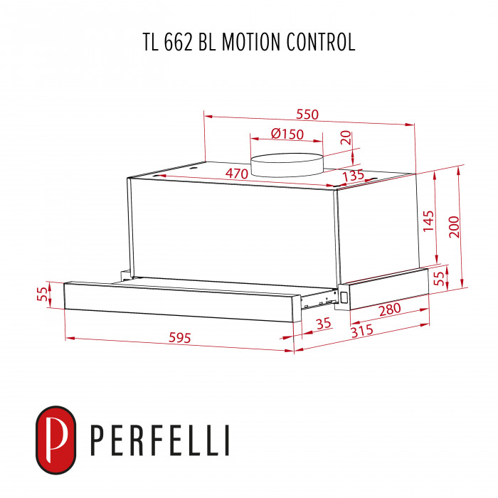 Витяжка телескопічна Perfelli TL 662 BL Motion Control