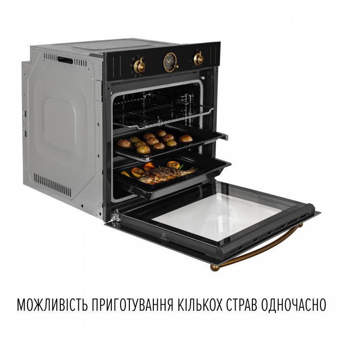 Духова шафа електрична PERFELLI VINTAGE 6A8N NERO