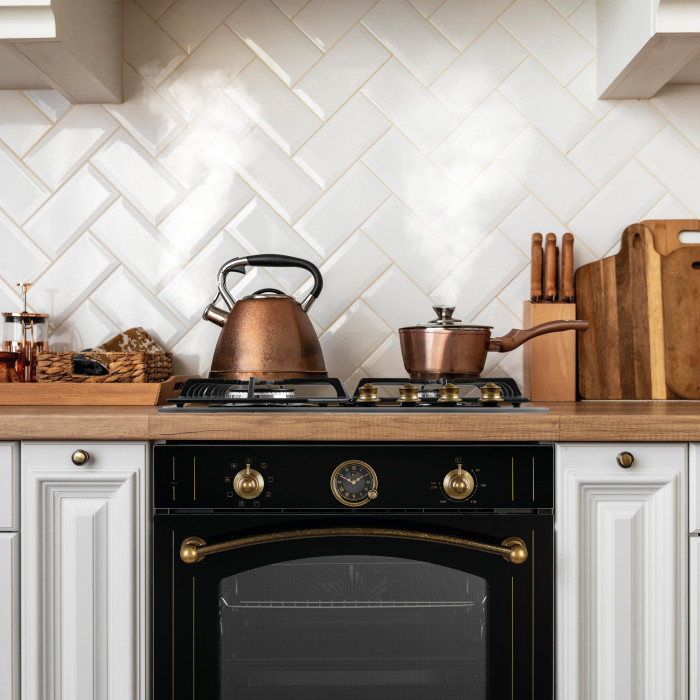 Поверхня газова на склі PERFELLI VINTAGE GW69C NERO