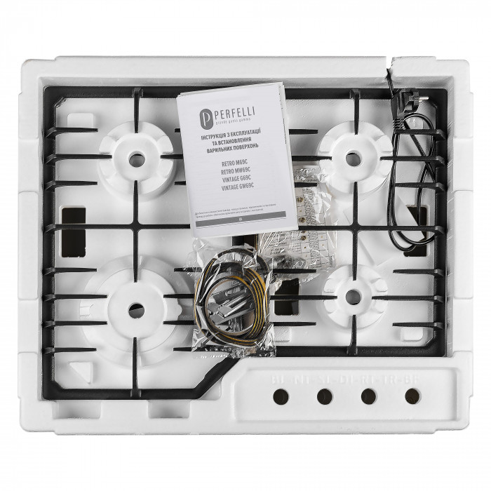 Поверхня газова на склі PERFELLI VINTAGE GW69C NERO